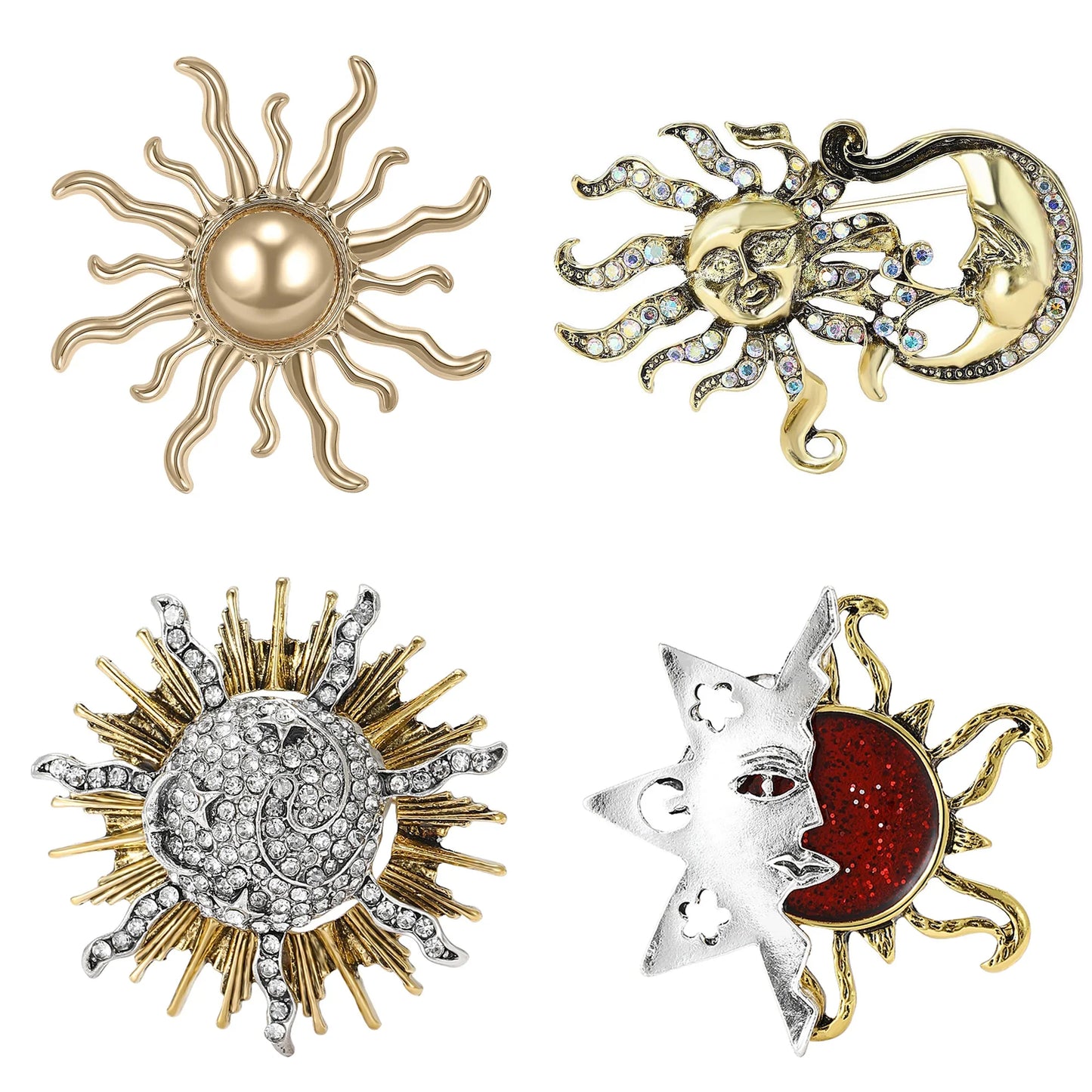 Ramadan Sun Moon Brooches Unisex Pins Party Backpack Jewelry Gifts