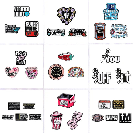Humor Satirical Enamel Pin Brooch Lapel Badge Jewelry Gift