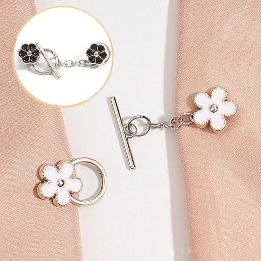 5 Sets Metal OT Button Up Brooch for Coat, Sweater, Cardigan, Women's Decorative Button