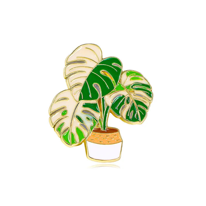 Lucky Bamboo Enamel Pin Cartoon Plant Brooch Lapel Jewelry Gift