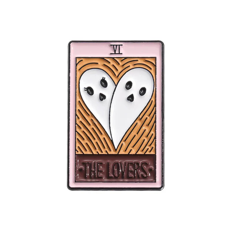 Ghost Tarot Lovers Enamel Pin Halloween Chainsaw Pumpkin Brooch Lapel Badge Jewelry Gifts