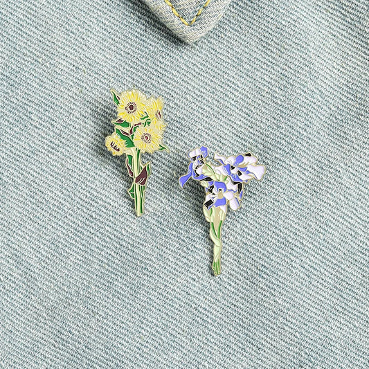Sunflower Iris Brooch Jewelry Accessories for Bags, Hats, Jackets