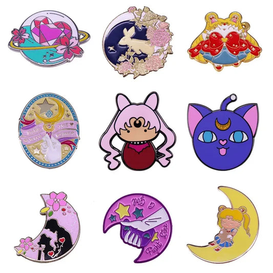 Magic Moon Girl Enamel Pin Brooch Jewelry Gifts