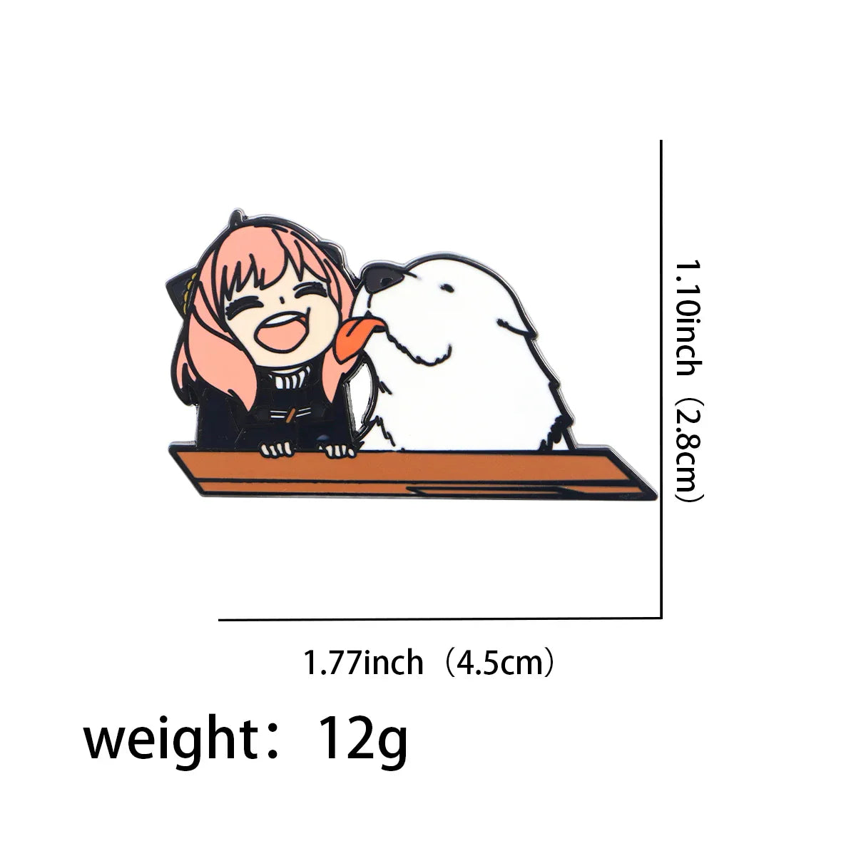 Kawaii Anime Girl Enamel Pin White Gog Lapel Brooch Badge for Backpacks and Clothes