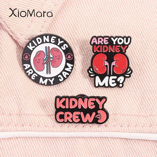 Nephrology Kidney Enamel Pin - Medical Dialysis Brooch Gift for Doctors Nurses