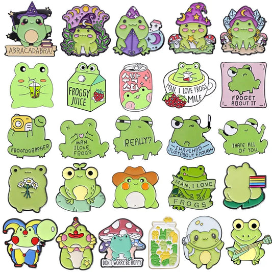 Cartoon Frog Enamel Pins Magic Dice Brooch Lapel Badge Jewelry Gifts