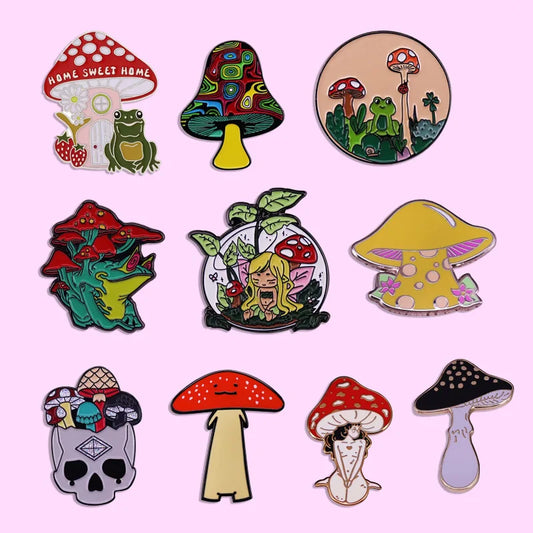 Cute Mushroom Enamel Pin Animal Brooch Jewelry Accessory Gift Wholesale