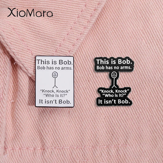 Bob No Arms Enamel Pin Funny Graffiti Brooch Lapel Badge Jewelry Gift