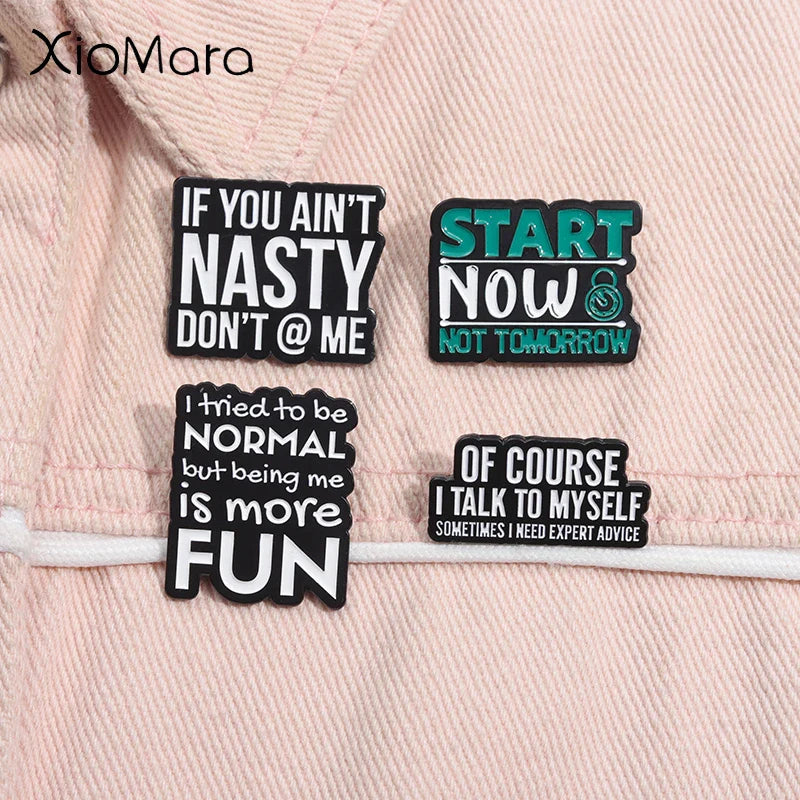 Optimize Start Now Enamel Pin Funny Quotes Brooch Lapel Badge Jewelry Gift