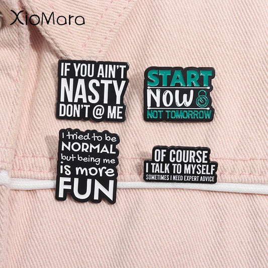 Optimize Start Now Enamel Pin Funny Quotes Brooch Lapel Badge Jewelry Gift
