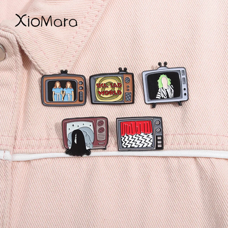 Horror Movie Enamel Pins Punk TV Brooches Lapel Backpack Badge Halloween Jewelry Gifts