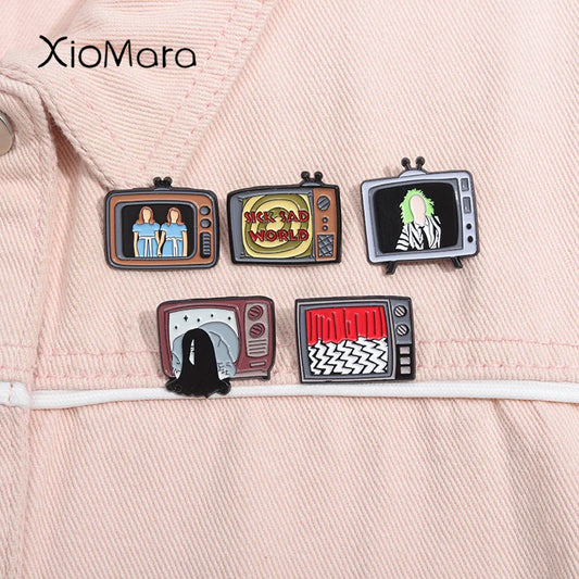 Horror Movie Enamel Pins Punk TV Brooches Lapel Backpack Badge Halloween Jewelry Gifts