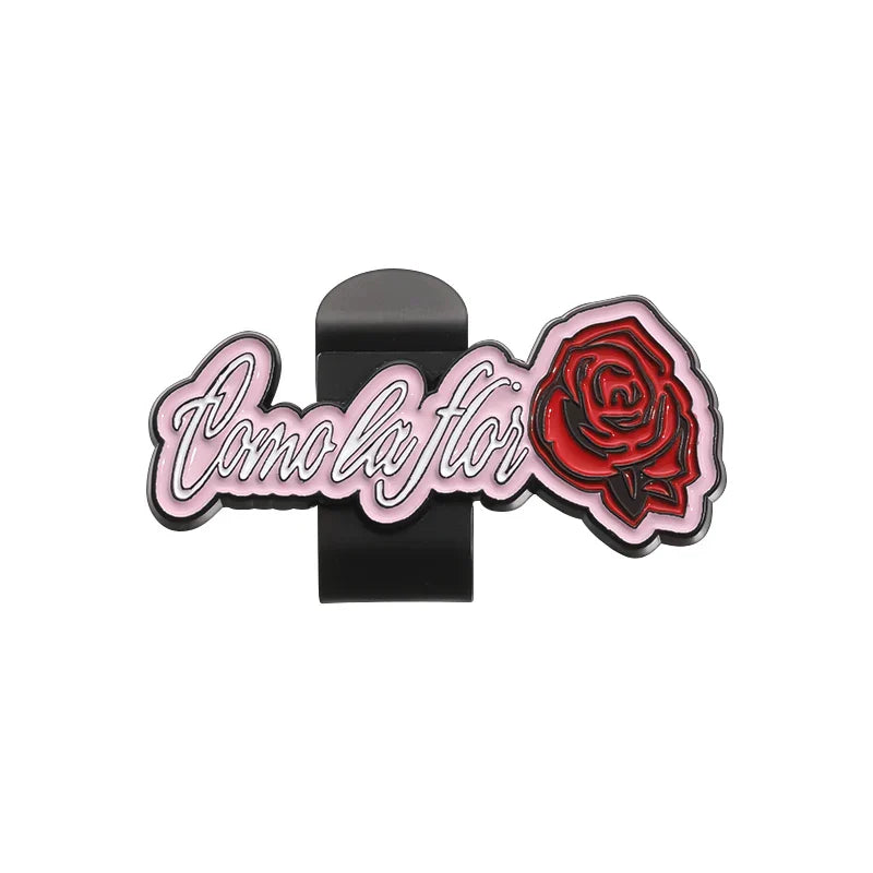 Red Rose Golf Ball Cap Pins Accessories Jewelry Brooch Lapel Badge Gift
