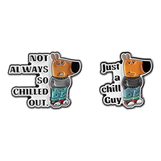 Chill Dog Enamel Pins Cartoon Brooches Backpack Lapel Badge Jewelry Gifts