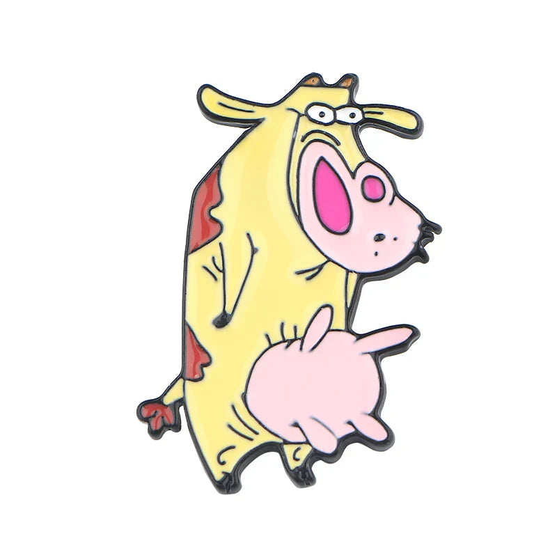 Cattle and Chicken Enamel Pin Brooches Lapel Pins Badge Fashion Jewelry Gifts