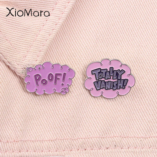 Poof Pink Enamel Pin Funny Brooch Lapel Badge Gift