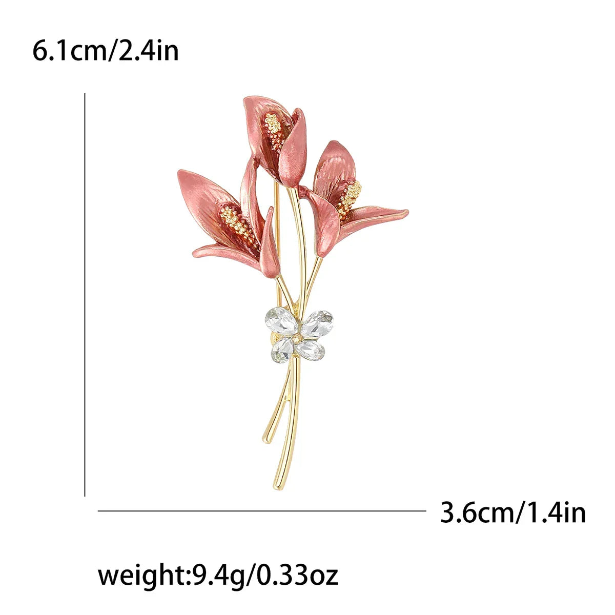 Resin Tulip Brooch Rhinestone Flower Pin Pearl Lapel Jewelry Accessories