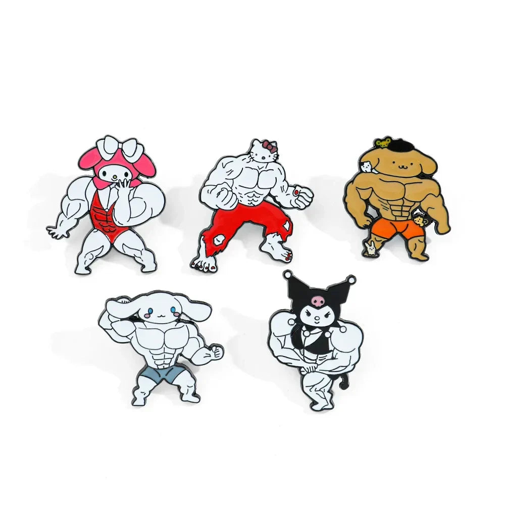 5 Pcs Anime Hello Kitty Kuromi Lapel Pin Set