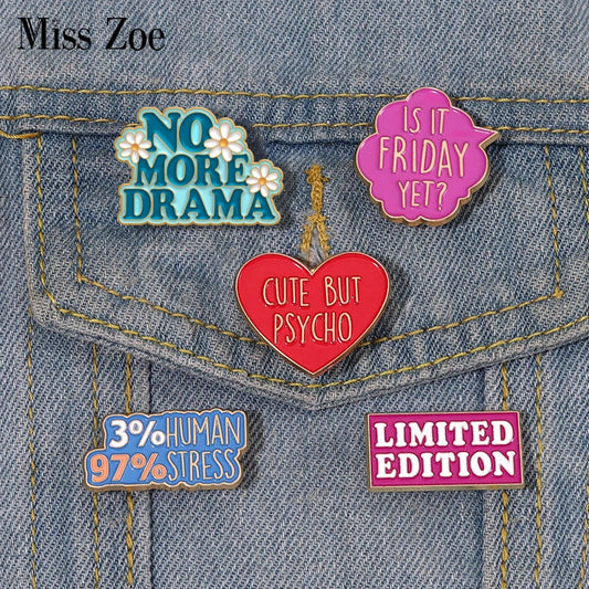 Is it Friday Yet Enamel Pins Sarcastic 80s Brooches Lapel Badges Funny Quotes Jewelry Gift