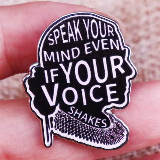 Speak Your Mind Enamel Pin RBG Lapel Fashion Accessory