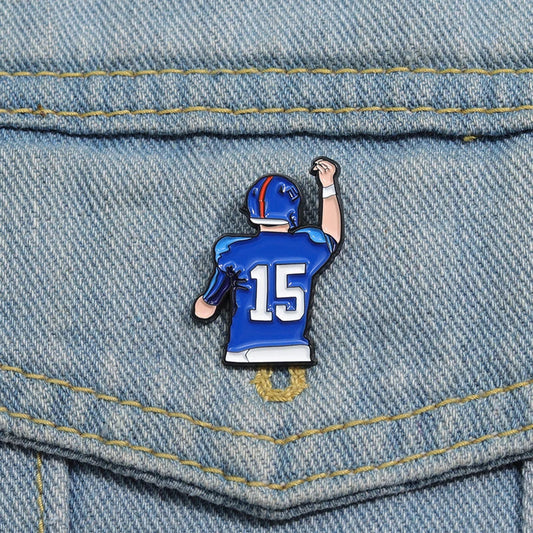 Custom Football Quarterback Enamel Pins Lapel Badges Sports Jewelry Gift