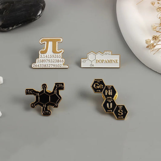 Molecular Science Animal Enamel Pins Brooches for Kids and Women Fashion