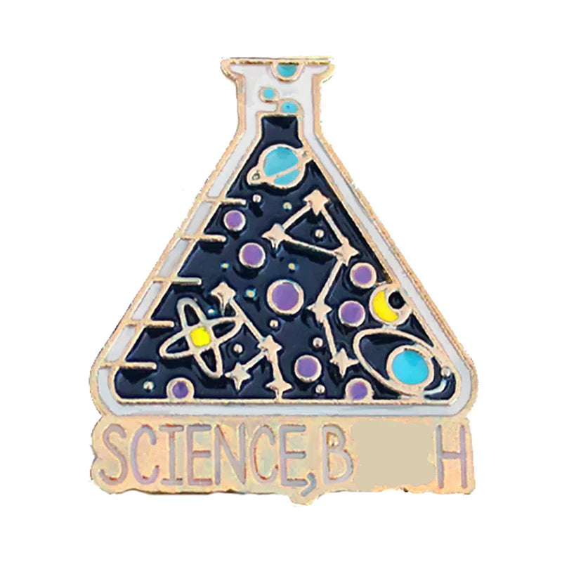 SCIENCE IS MAGIC Laboratory Flask Enamel Brooch Chemist Jewelry Gift