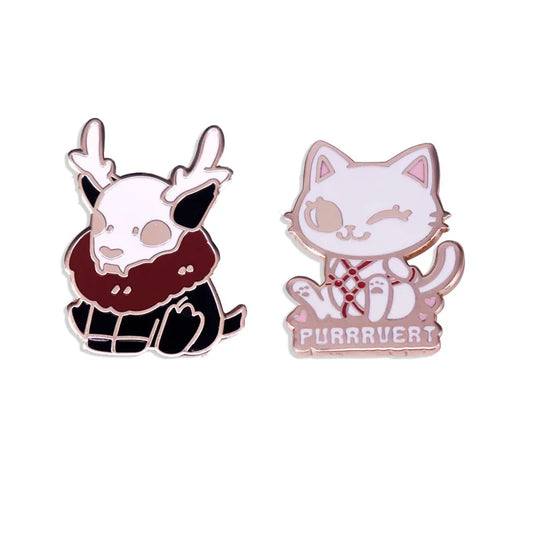 Cute Cat Deer Brooch Kawaii Backpack Pin Fashion Accessory