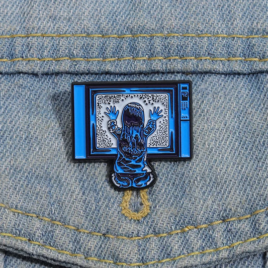 Cartoon Horror Poltergeist Enamel Pin Gothic Punk Brooch Lapel Badge Jewelry