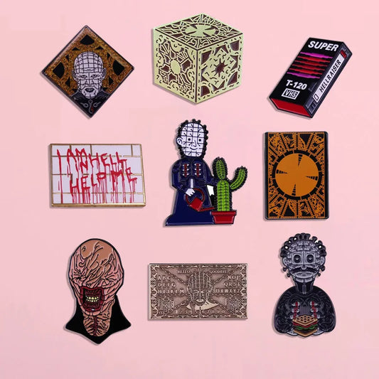Hellraiser Enamel Pin Gothic Brooch Backpack Denim Jacket Accessory Jewelry Gift