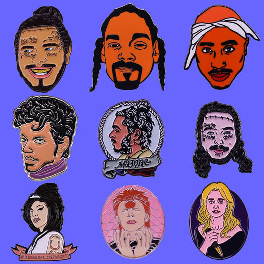 Hip Hop Rapper Enamel Pin Brooch Lapel Badge Gift Collection