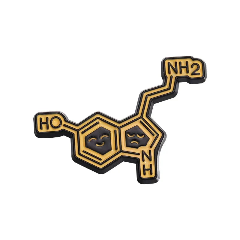 Biological Molecule Enamel Pins Cartoon Lapel Badges Custom Jewelry Gift