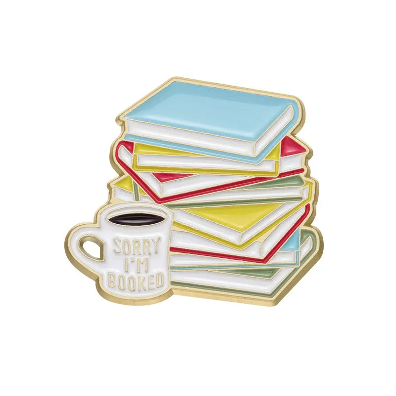 Book Lover Enamel Pin Reading Brooch Lapel Pin Backpack Badge Jewelry Gift