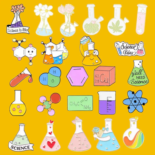 Chemistry Enamel Pin Brooch Gift for Friends and Kids