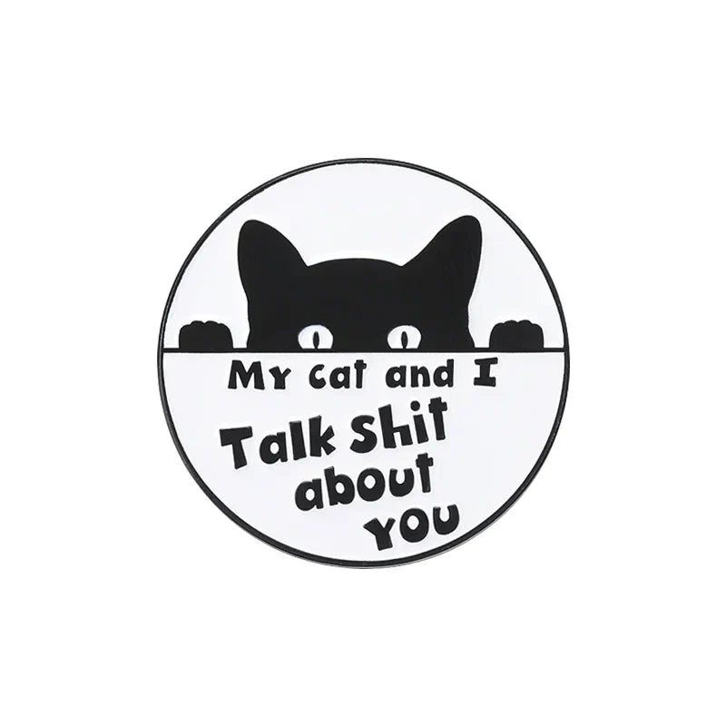 Cat Enamel Pin - "I Choose Violence" Brooch, Cartoon Animal Jewelry, Gift for Friends