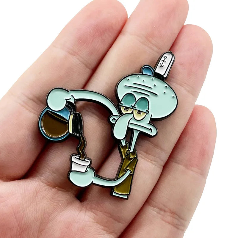SpongeBob SquarePants Enamel Lapel Pin Cartoon Brooch Backpack Accessory Gift