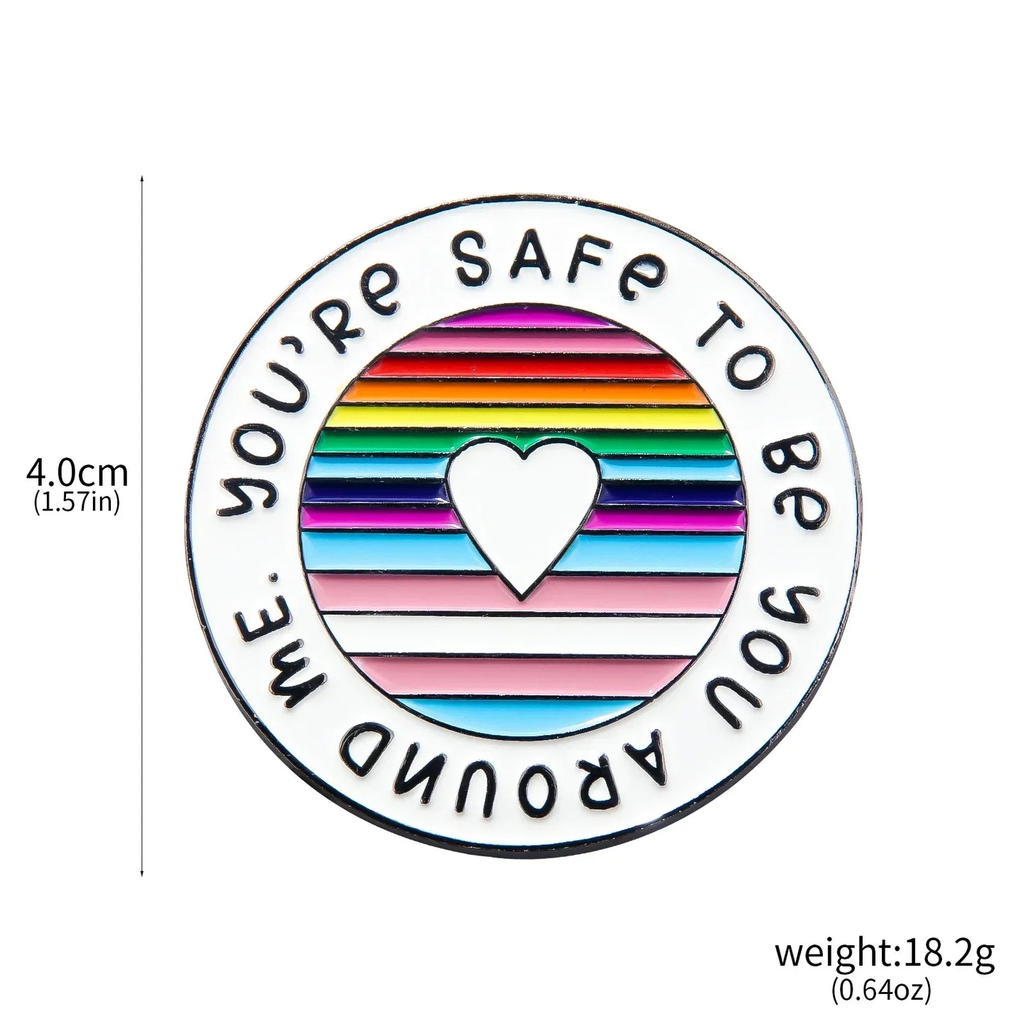 LGBT Rainbow Enamel Pin Badge - You're Safe To Be You - Lapel Jewelry