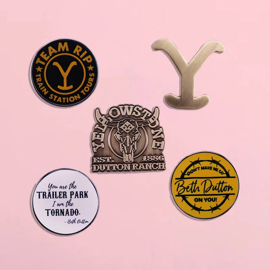 Yellowstone Dutton Ranch Enamel Pin TV Drama Retro Badge Backpack Accessory