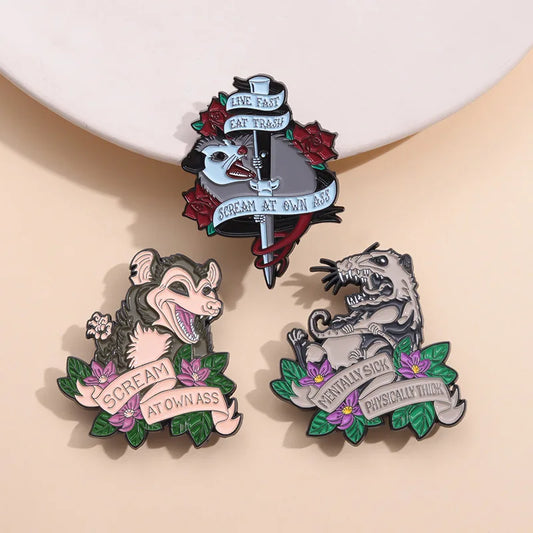 Deep Forest Hamster Brooch Metal Animal Pin Jewelry Accessories