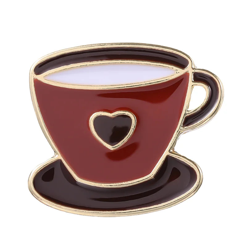 Coffee Machine Enamel Pin Brooch Badge Lapel Metal Gift Accessories