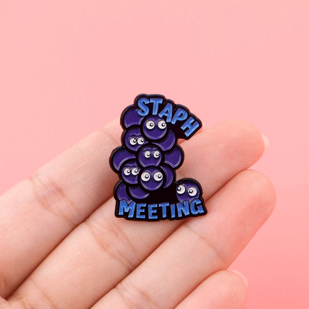 Staphylococcus Enamel Pins Purple Brooches Women Lapel Badges Fashion Jewelry Accessories