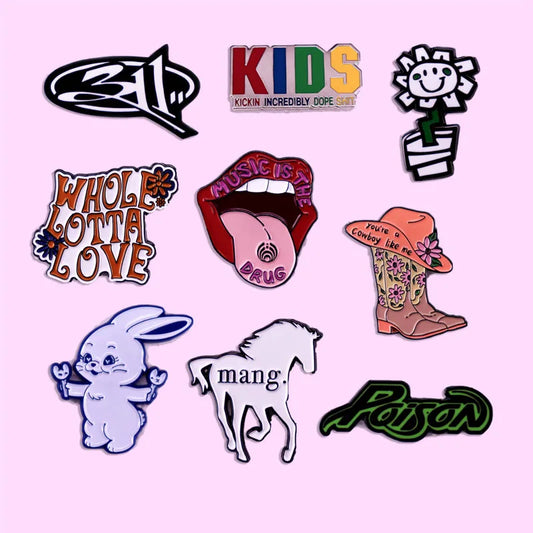 Rock Band Enamel Pin Cartoon Rapper Brooch Punk Badge Jewelry Accessories
