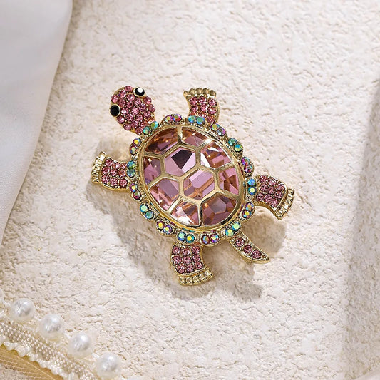 Cute Turtle Rhinestone Brooch Pin Animal Badge Corsage