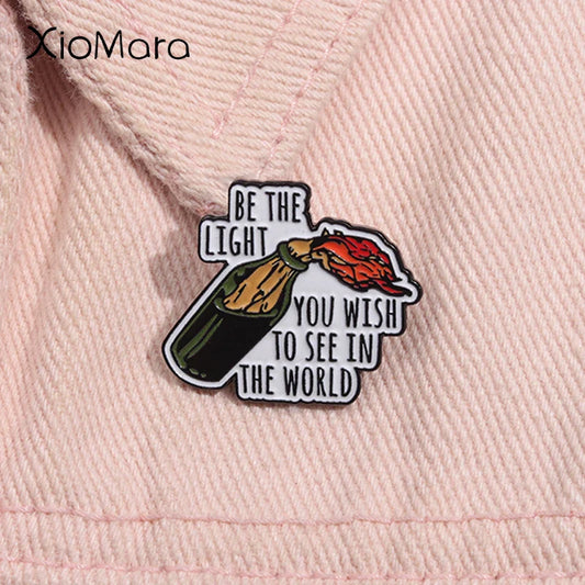 Molotov Cocktail Enamel Pin Brooch Lapel Badge Gift