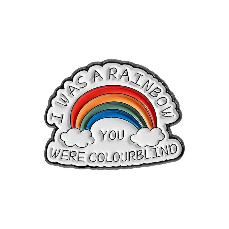 LGBT Pride Rainbow Enamel Pin Mind Your Business Mental Health Brooch Lapel Badge Gift