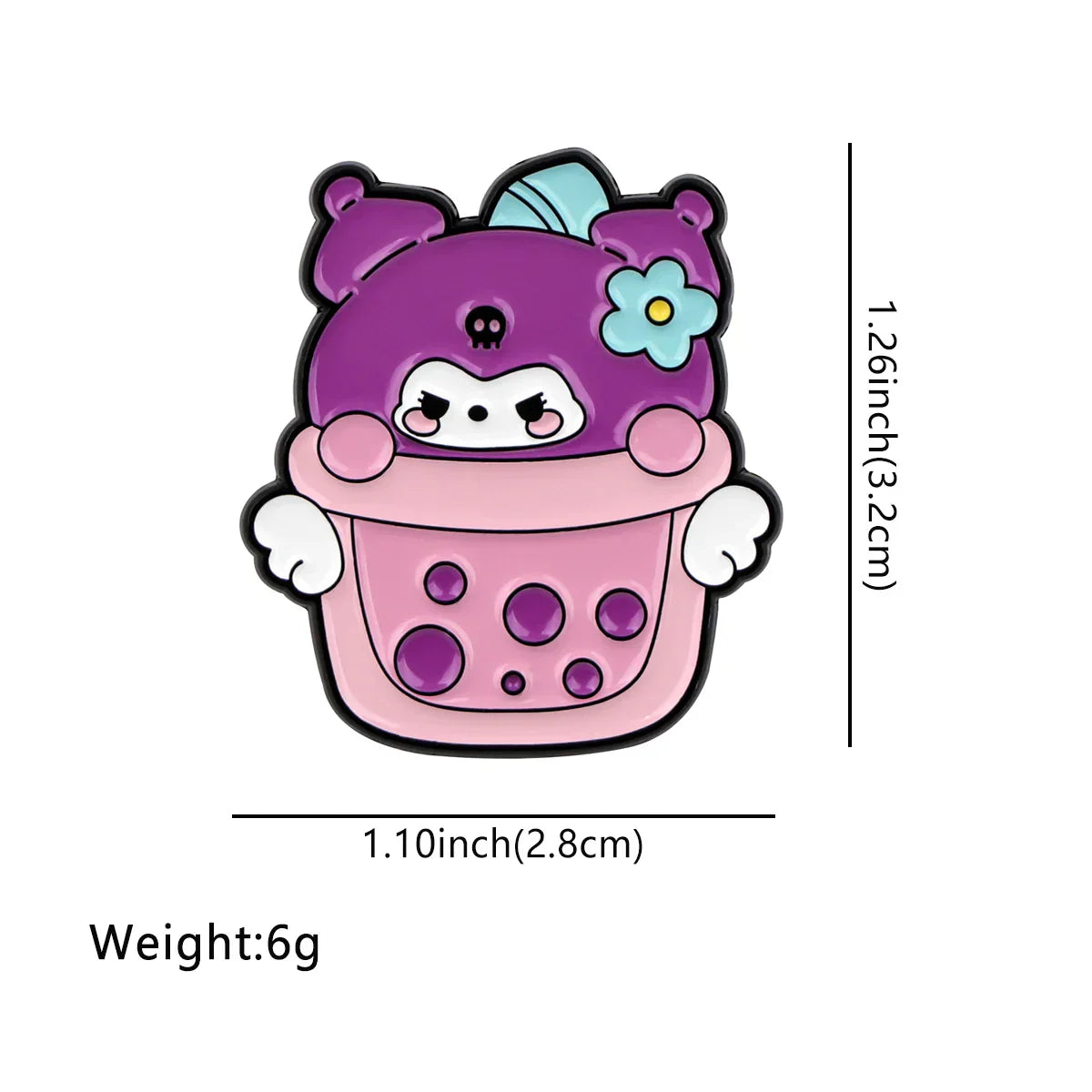 Bubble Tea Kawaii Kitty Enamel Pin Lapel Brooch Jewelry Gift