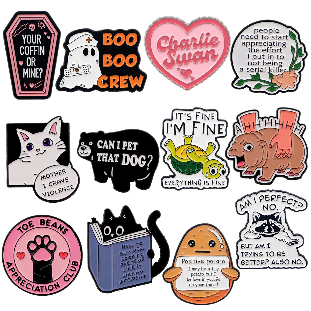 Cute Animal Enamel Pins Cartoon Brooch Lapel Badges Fashion Jewelry Gift