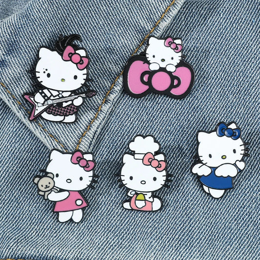 Hello Kitty Enamel Pins Kawaii Y2K Fashion Accessories