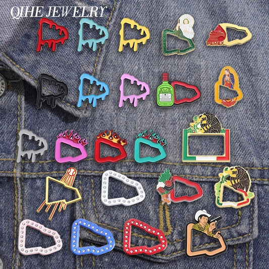 Creative Geometric Enamel Pin Brooch Hat Badge Jewelry Butterfly Clasp