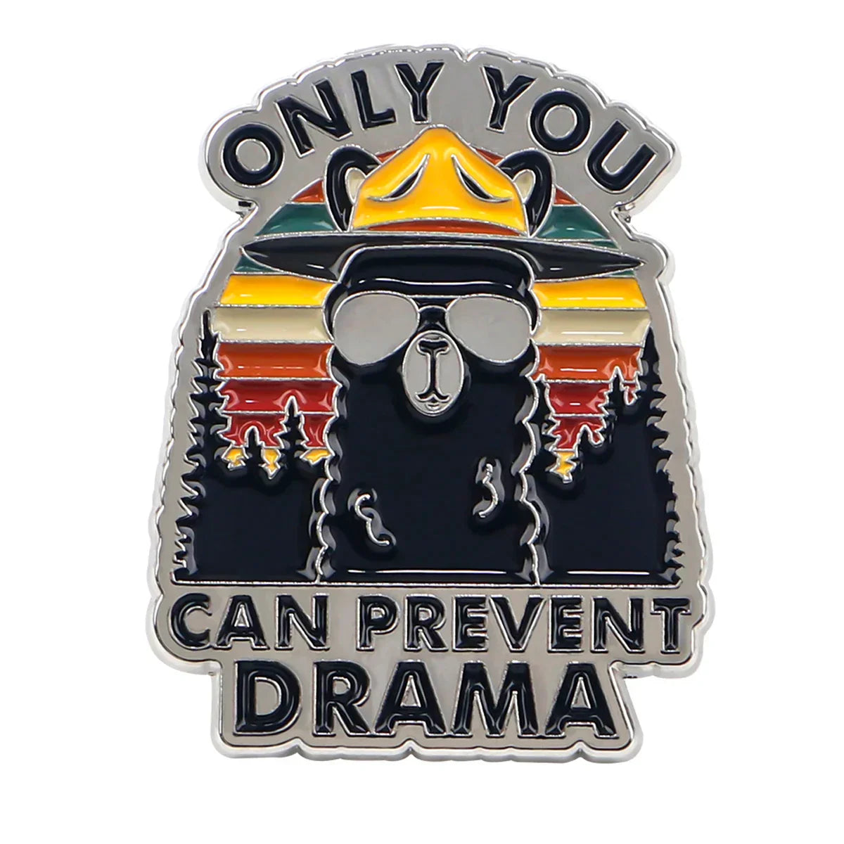 Vintage Alpaca Camping Enamel Pin Badge Jewelry Gift